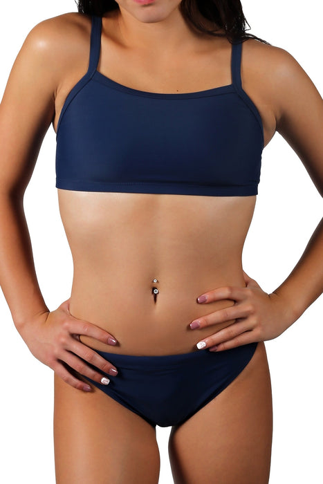 Adoretex Women's Two Piece Solid Narrow Back Swimsuit (FN003)