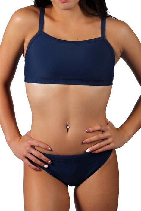 Adoretex Women's Two Piece Solid Narrow Back Swimsuit (FN003)
