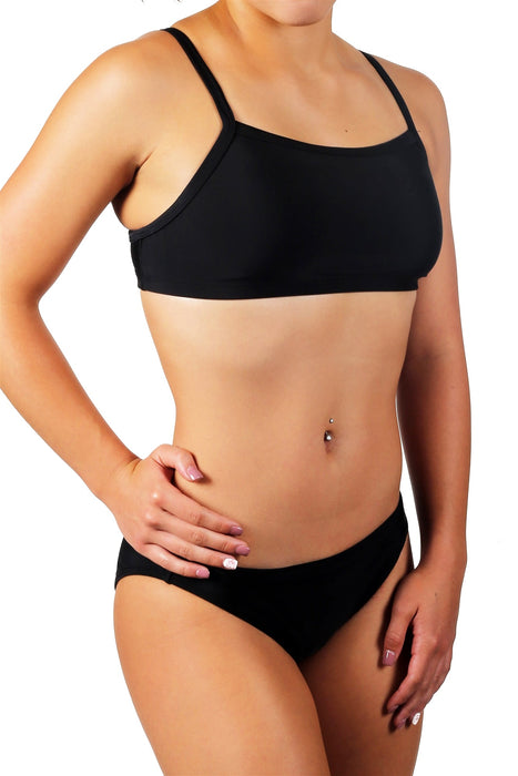 Adoretex Women's Two Piece Solid Narrow Back Swimsuit (FN003)