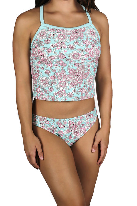 Adoretex Women's Cashu Tankini Set Two Piece Swimsuit (FT003)