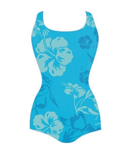 Adoretex Women's Hawaiian Flower Conservative Lap Suit (FS005)