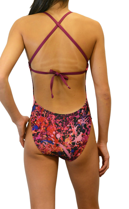 Adoretex Girl's/Women's Splash One Piece Tie-Back Swimsuit (FN036)
