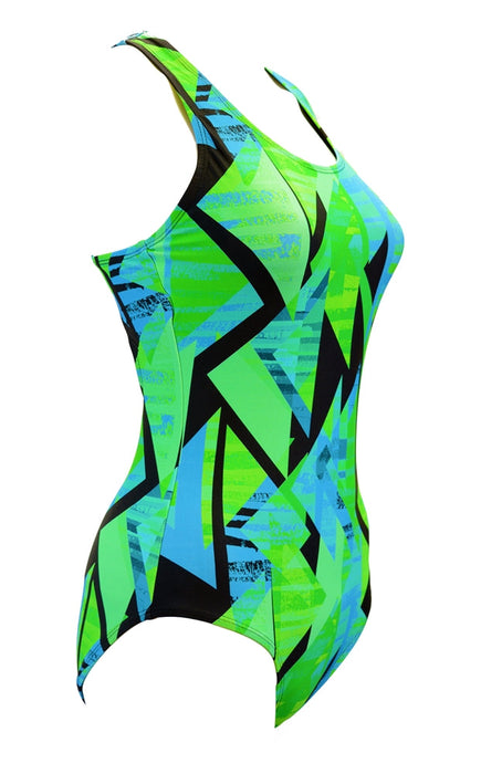 Adoretex Female Pro One Piece Multi-Triangle Athletic Swimsuit (FS012)