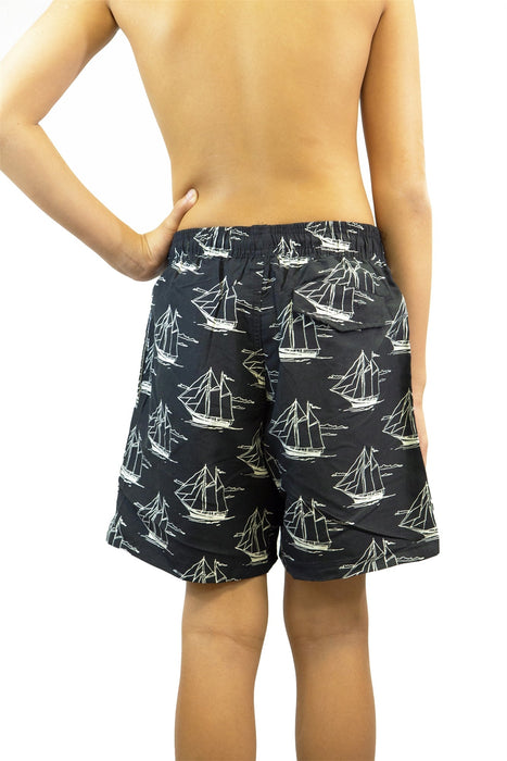 Adoretex Boy's Sailing Boat Printed Beach Board Shorts (MP019)