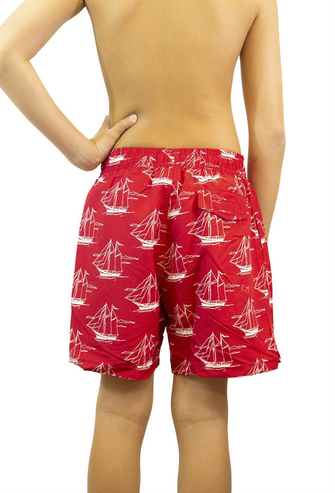 Adoretex Boy's Sailing Boat Printed Beach Board Shorts (MP019)