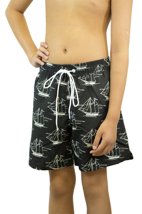Adoretex Boy's Sailing Boat Printed Beach Board Shorts (MP019)