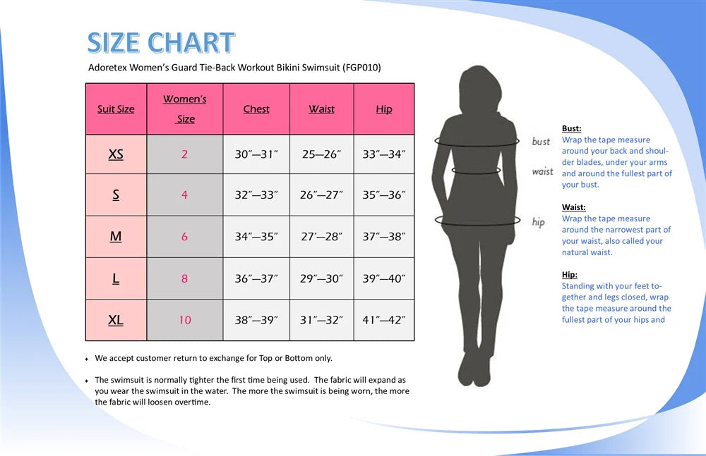 Adoretex Women's Guard Polyester Two Piece Tie Back Bikini Swimsuit (FGP010)