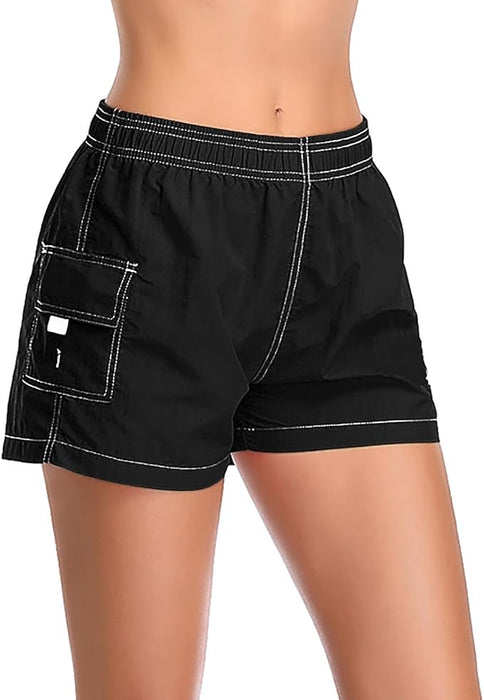 Adoretex Women's Quick Dry Elastic Waistband Lightweight Swim Board Shorts (FB013)