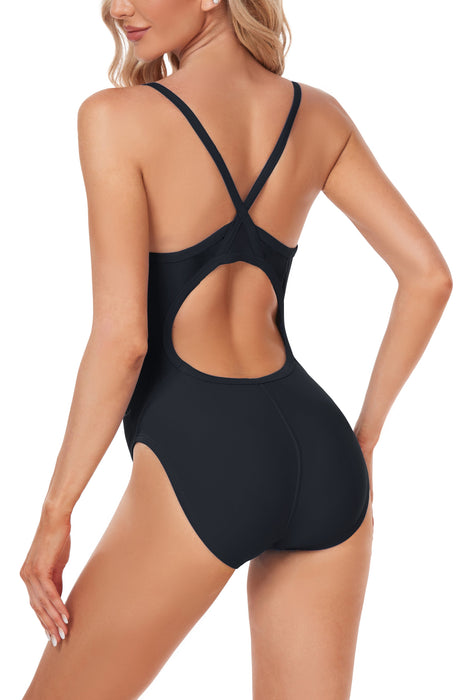 Adoretex Girl's / Women's Solid Pro One-Piece Athletic Sports Racing Swimwear (FN001)