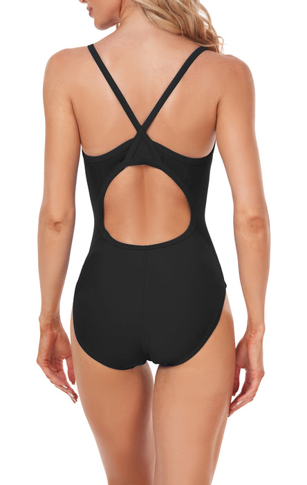 Adoretex Girl's / Women's Solid Pro One-Piece Athletic Sports Racing Swimwear (FN001)