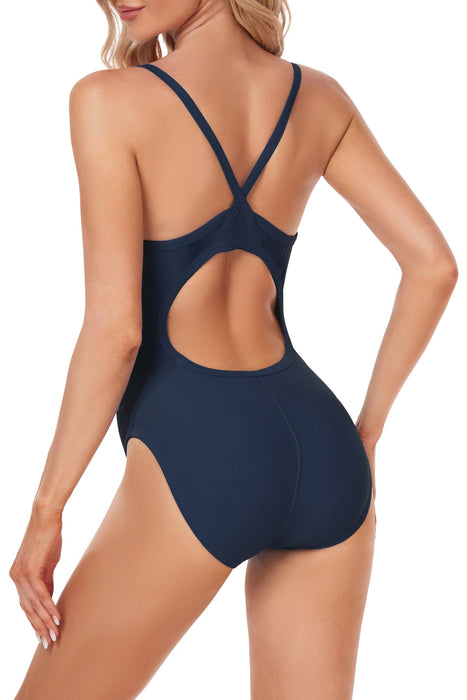 Adoretex Girl's / Women's Solid Pro One-Piece Athletic Sports Racing Swimwear (FN001)