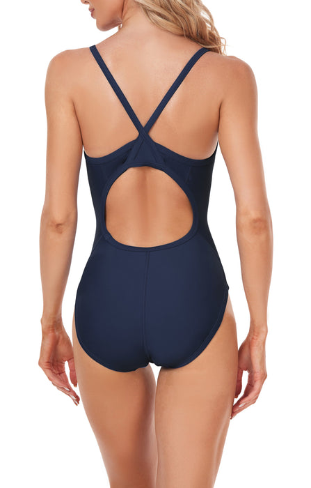 Adoretex Girl's / Women's Solid Pro One-Piece Athletic Sports Racing Swimwear (FN001)