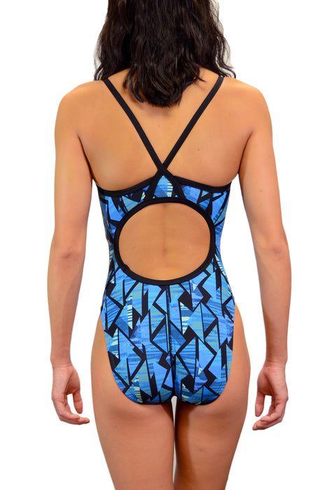 Adoretex Girl's/Women's Printed One Piece Thin Strap Athletic Swimsuit (FN036A)