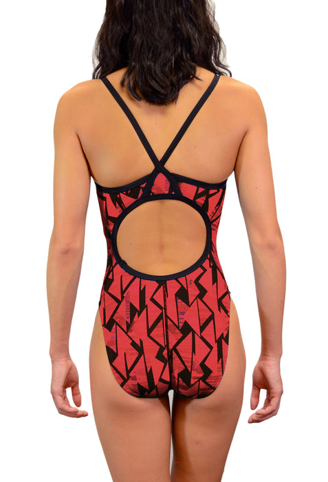 Adoretex Girl's/Women's Printed One Piece Thin Strap Athletic Swimsuit (FN036A)