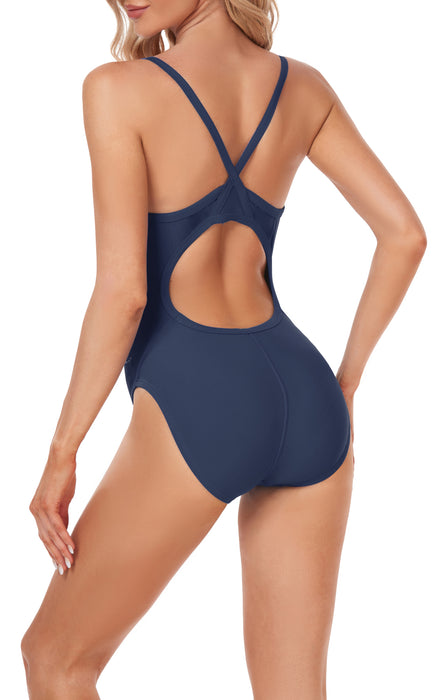 Adoretex Girl's/Women's Polyester Thin Strap One Piece Swimsuit (FP001)