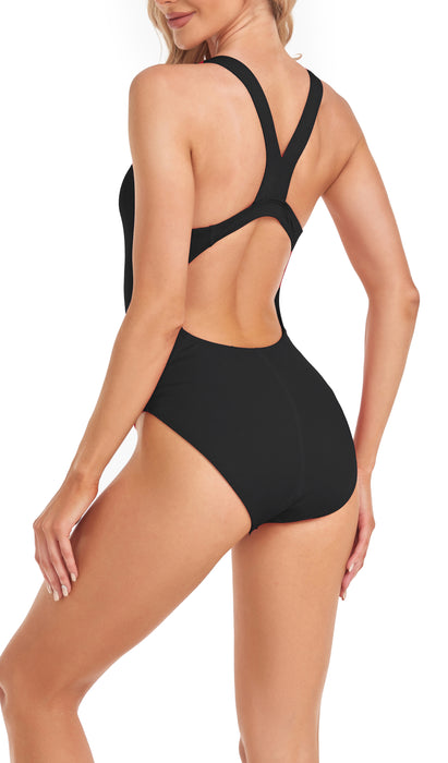 Adoretex Girl's/Women's Polyester Wide Strap One Piece Swimsuit (FP002)