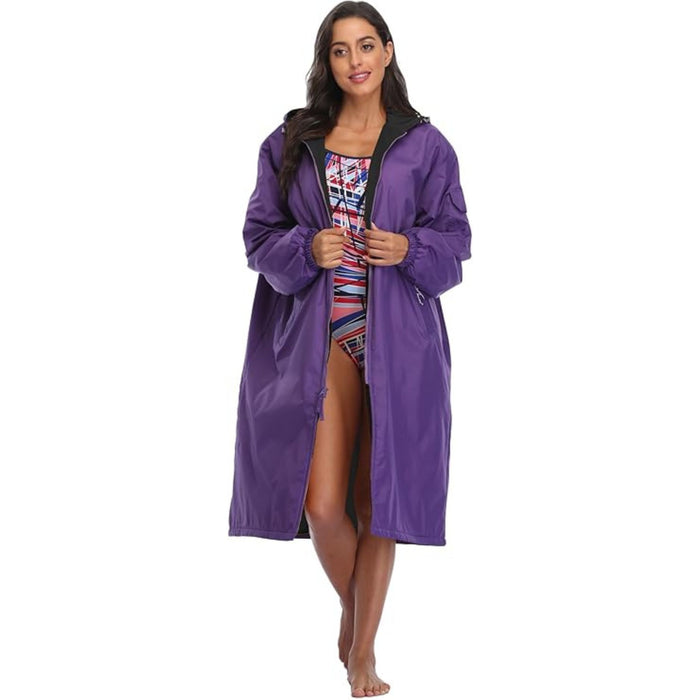 Adoretex Unisex Water Resistant Swim Parka for Adults and Kids Black Lining (PK005)