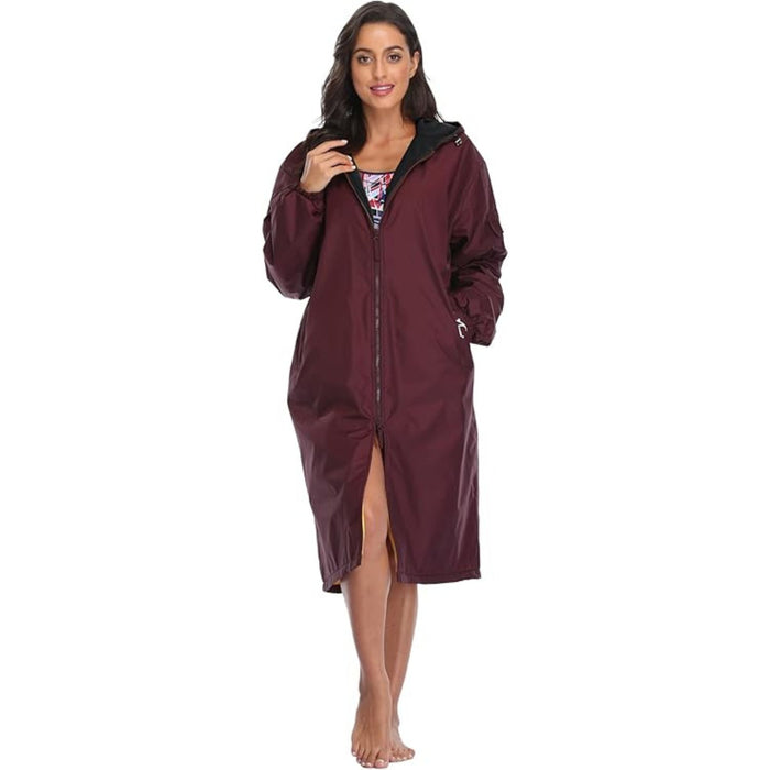 Adoretex Unisex Water Resistant Swim Parka for Adults and Kids Black Lining (PK005)