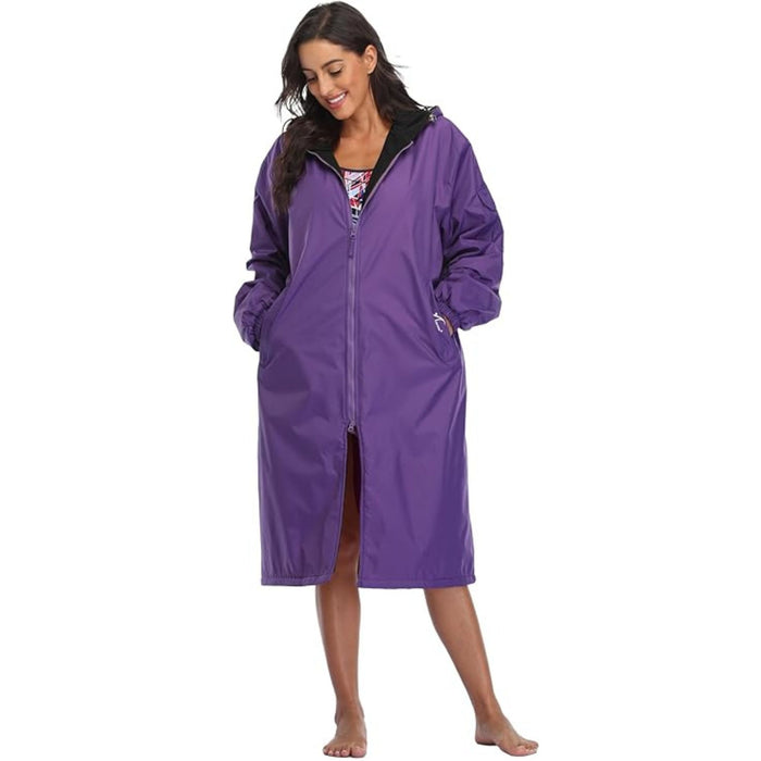 Adoretex Unisex Water Resistant Swim Parka for Adults and Kids Black Lining (PK005)