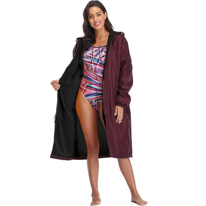 Adoretex Unisex Water Resistant Swim Parka for Adults and Kids Black Lining (PK005)