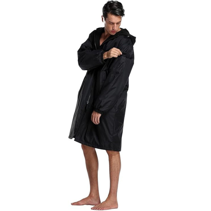 Adoretex Unisex Water Resistant Swim Parka for Adults and Kids Black Lining (PK005)