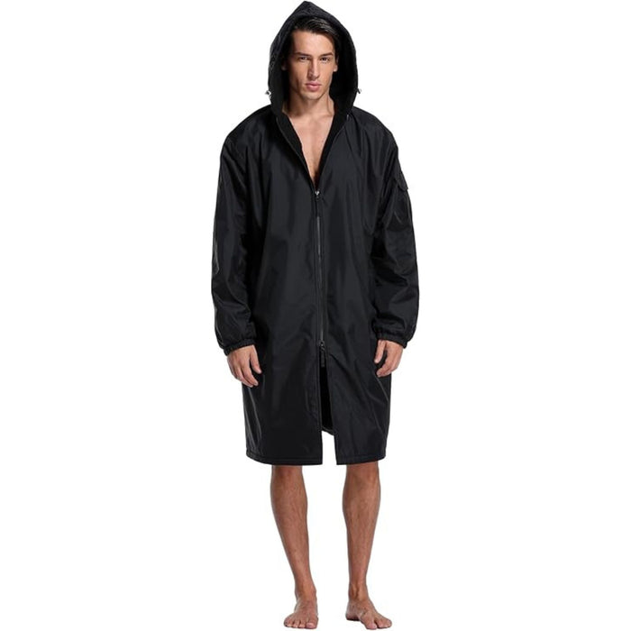 Adoretex Unisex Water Resistant Swim Parka for Adults and Kids Black Lining (PK005)