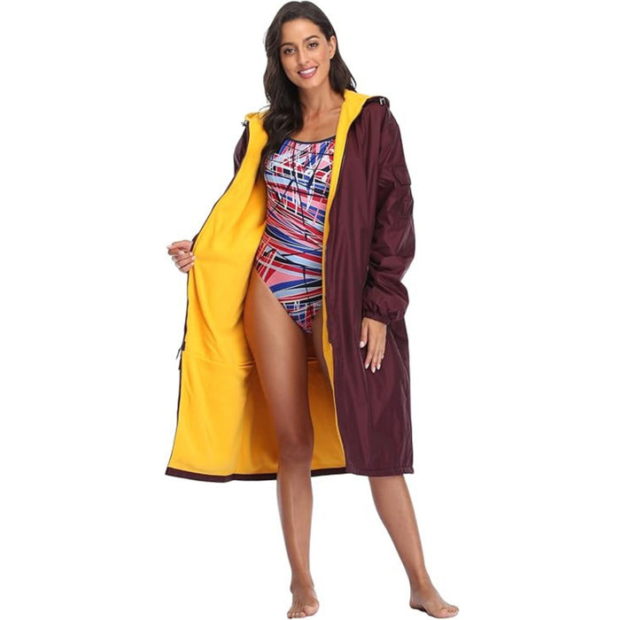 Adoretex Unisex Water Resistant Swim Parka for Adults and Kids Yellow Lining (PK005)