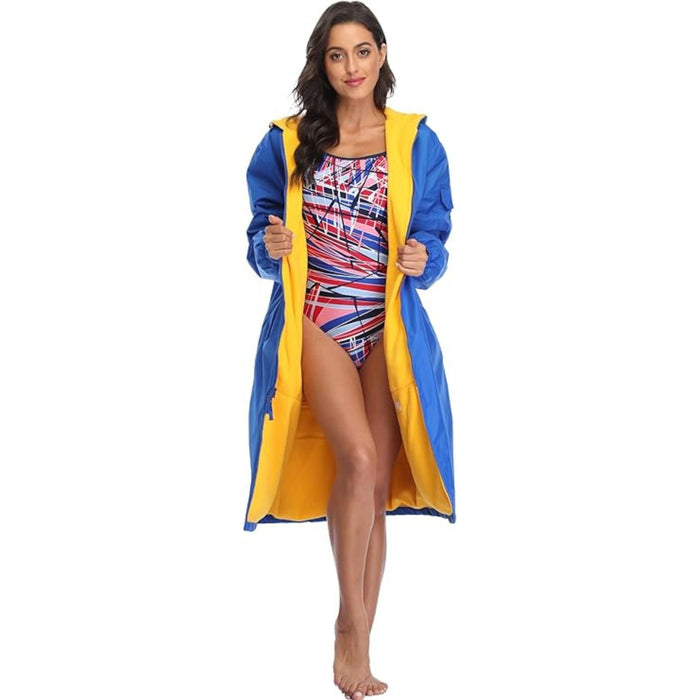 Adoretex Unisex Water Resistant Swim Parka for Adults and Kids Yellow Lining (PK005)