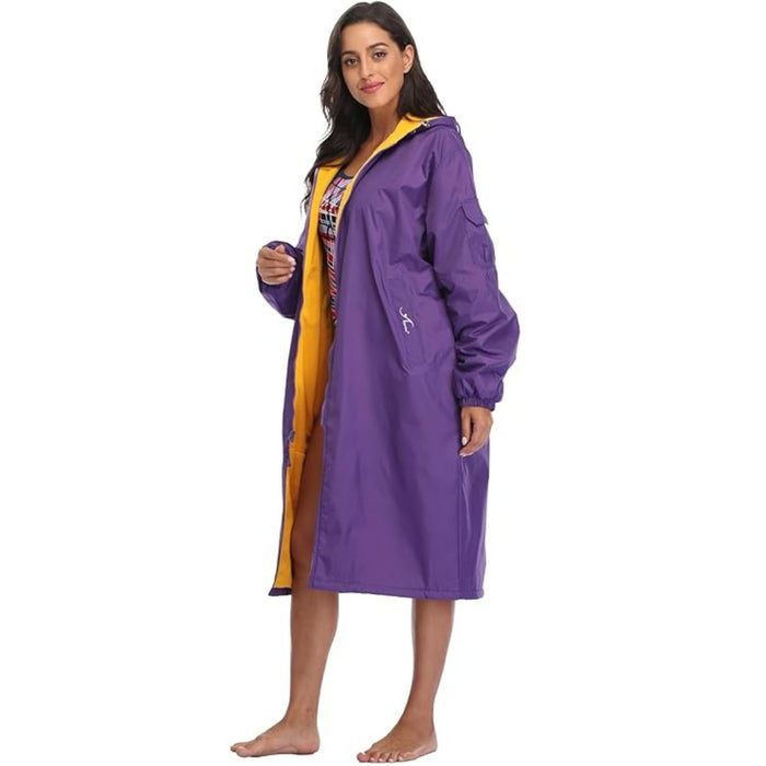 Adoretex Unisex Water Resistant Swim Parka for Adults and Kids Yellow Lining (PK005)