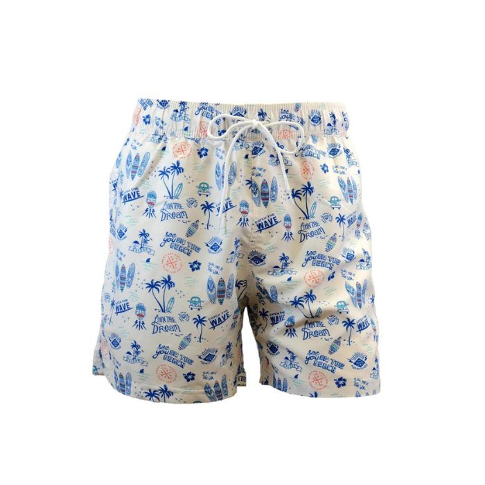 Adoretex Men's Leaf Printed Beach Board Shorts (MP017)