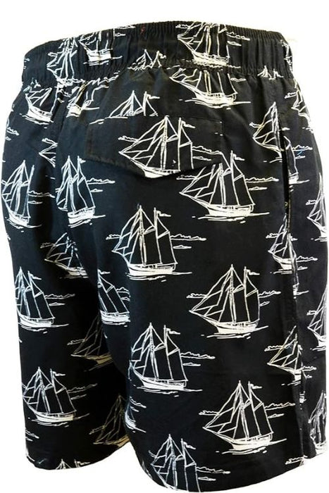 Adoretex Men's Sailing Boat Printed Beach Board Shorts (MP015)
