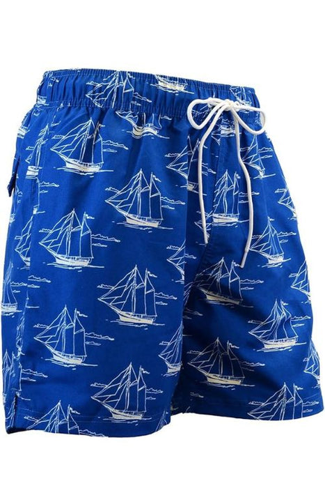 Adoretex Men's Sailing Boat Printed Beach Board Shorts (MP015)