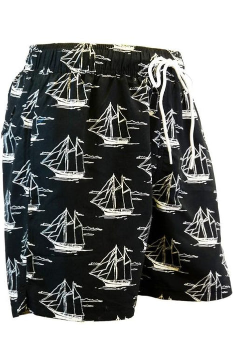 Adoretex Men's Sailing Boat Printed Beach Board Shorts (MP015)