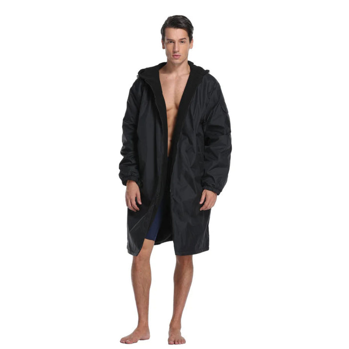 Adoretex Unisex Water Resistant Swim Parka for Adults and Kids Black Lining (PK005)