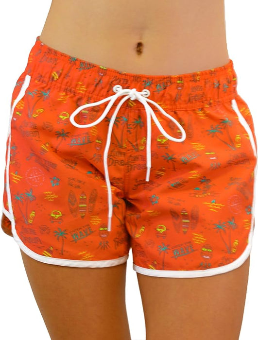 Adoretex Women's Summer Printed Beach Board Shorts (FBP016)