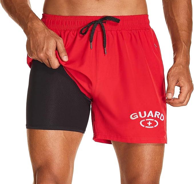Adoretex Men's Guard Swim Shorts With Compression Liner