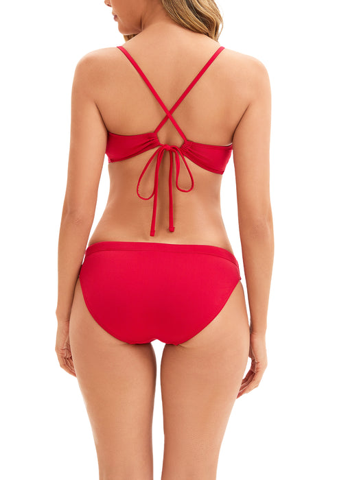Adoretex Women's Guard Polyester Two Piece Tie Back Bikini Swimsuit (FGP010)
