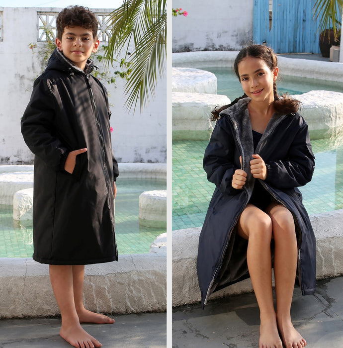 Adoretex Unisex Solid Faux Fur Lining Swim Parka (PK003)