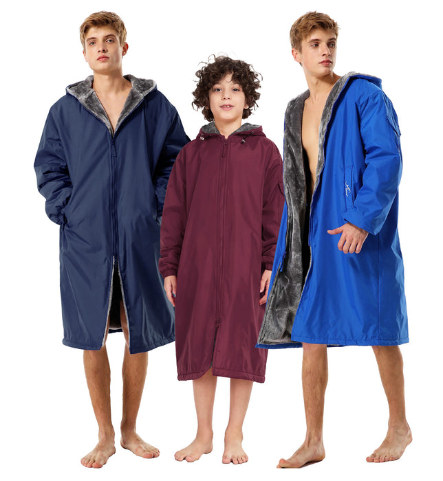 Adoretex Unisex Solid Faux Fur Lining Swim Parka (PK003)