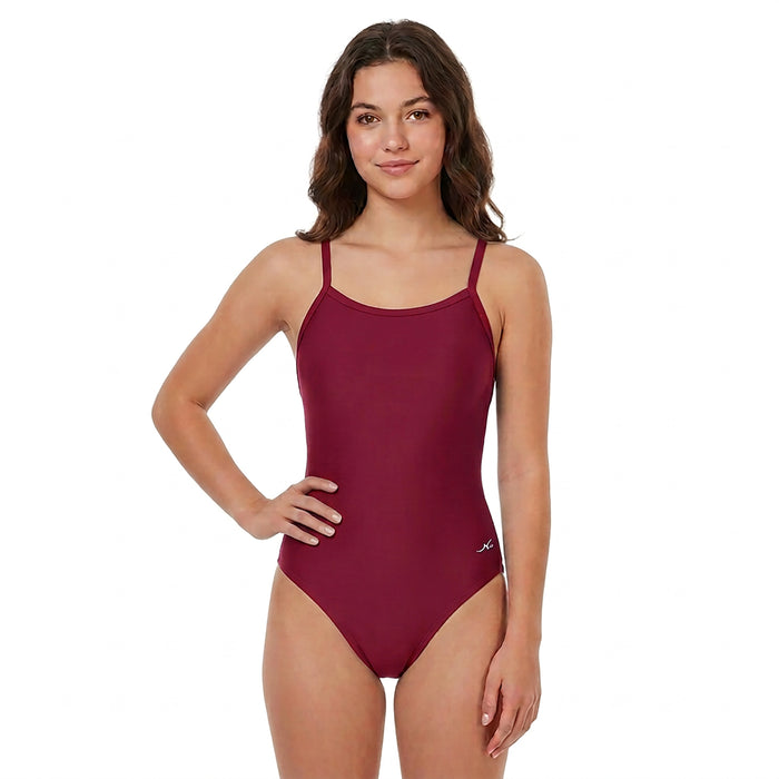 Adoretex Girl's / Women's Solid Pro One-Piece Athletic Sports Racing Swimwear (FN001)