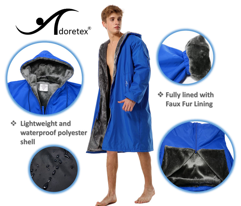 Adoretex Unisex Solid Faux Fur Lining Swim Parka (PK003)