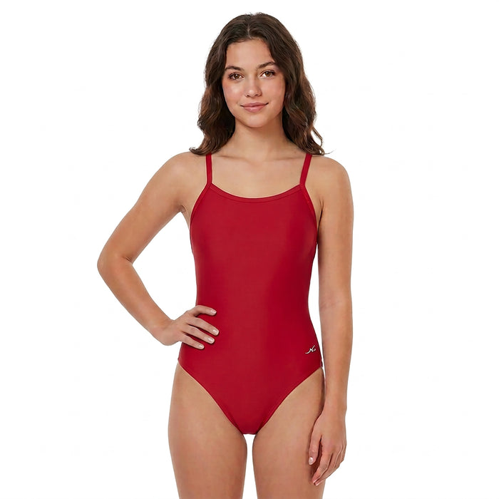 Adoretex Girl's / Women's Solid Pro One-Piece Athletic Sports Racing Swimwear (FN001)