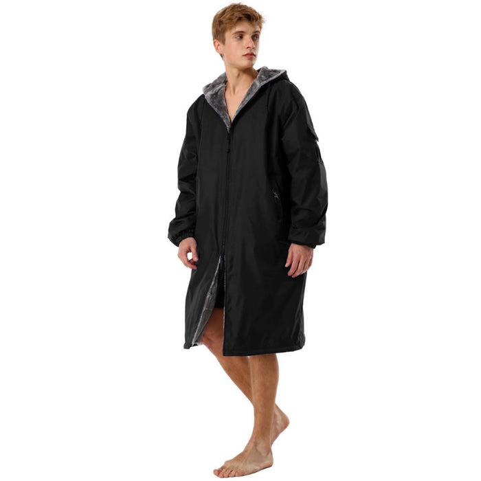Adoretex Unisex Solid Faux Fur Lining Swim Parka (PK003)
