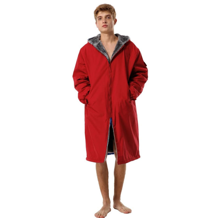 Adoretex Unisex Solid Faux Fur Lining Swim Parka (PK003)