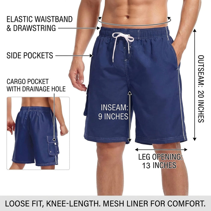 Adoretex Men's Swim Trunks Watershort Swimsuit with Mesh Liner (M0001)