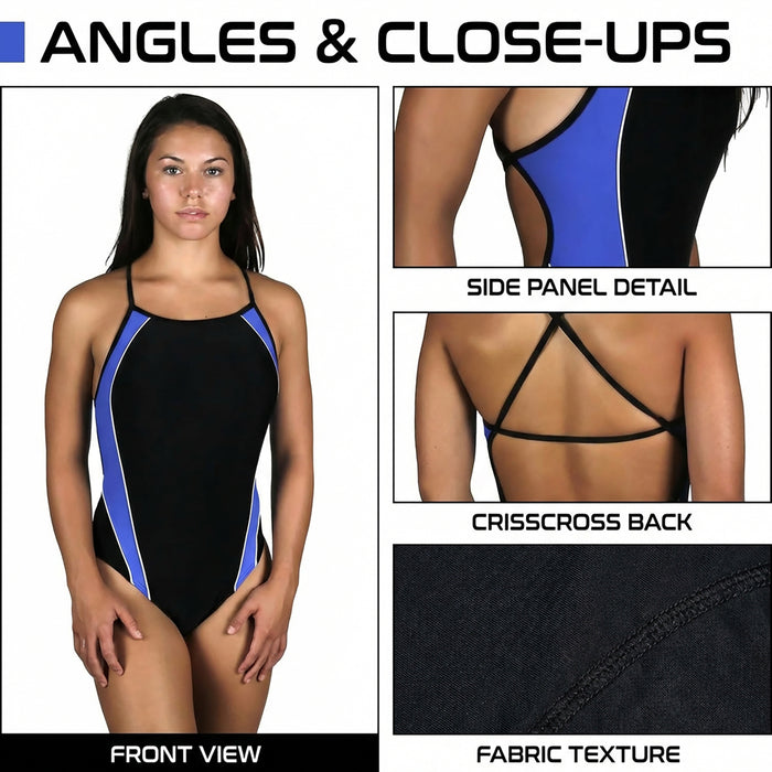 Adoretex Pro Girl's Women's One-Piece Thin Strap Athletic Racing Swimsuit for Swim Team Practice & Competition(FN013)